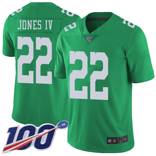 Men Philadelphia Eagles #22 Sidney Jones Limited Green Rush Vapor Untouchable NFL Jersey 100th Season->philadelphia eagles->NFL Jersey
